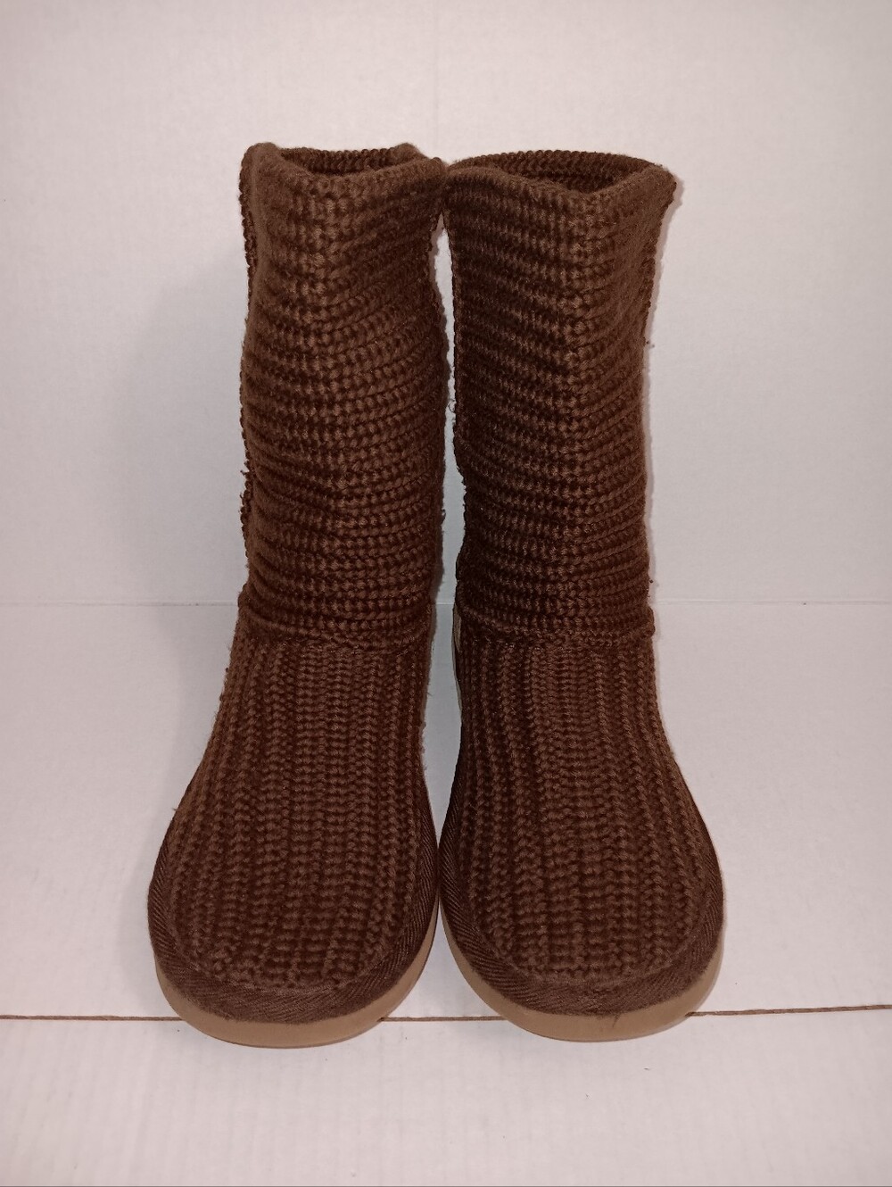 UGG Comfrotable Candy Brown Knit Pull On Mid-Calf Boots